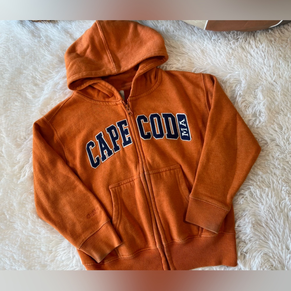 Cuffy’s Cape Cod Kids Jacket Orange And Navy Zip Up Hoodie